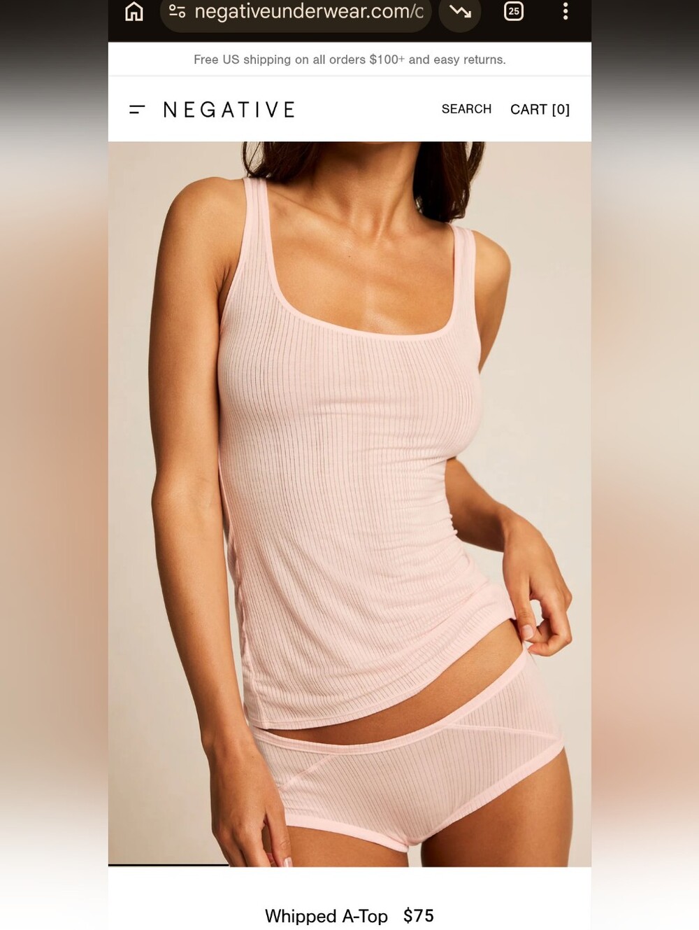Negative Whipped A-top Sz L